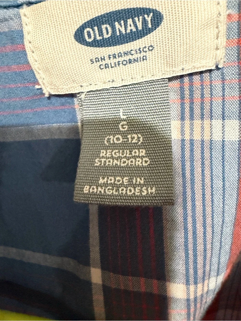 Old Navy Blue Plaid Short-Sleeve Shirt